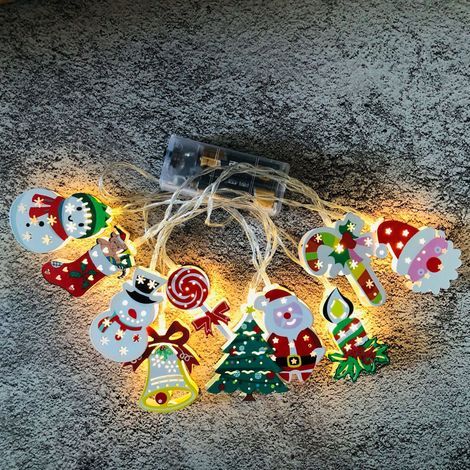 1 juego de 10 luces navideñas, guirnalda luminosa LED, guirnalda luminosa marroquí LED, guirnaldas luminosas para interiores, cortina de luces LED, decoración para Navidad (1/4)