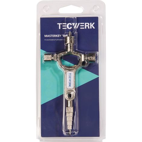 TECWERK Bau-Schaltschrankschlüssel 13 Funktionen integr.Flaschenöffner TECWERK