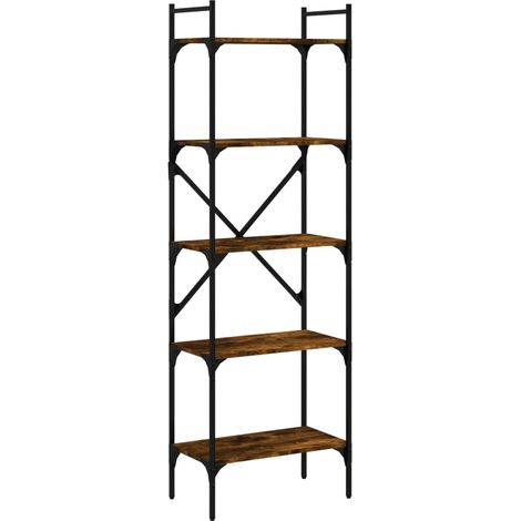 Maison Exclusive - Librería de 5 estantes madera roble ahumado 56