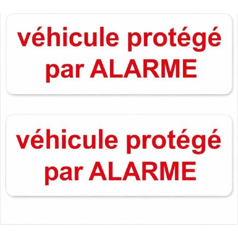 Autocollant Vehicule Protege Par Alarme X 2