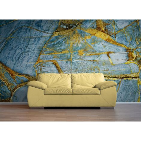 Papier Peint Pierre - Marbre Doré - 150 x 250 cm (1/2)