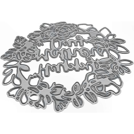 Couronne de Fleurs Fête des Mères, Pochoir de Découpe Métallique pour Scrapbooking DIY, Gabarit de Carte et Album, Outil de Bricolage, 1 Pièce (1/5)