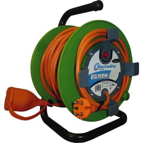 Enrollador eléctrico de jardín 2x1,5mm² - 25 metros