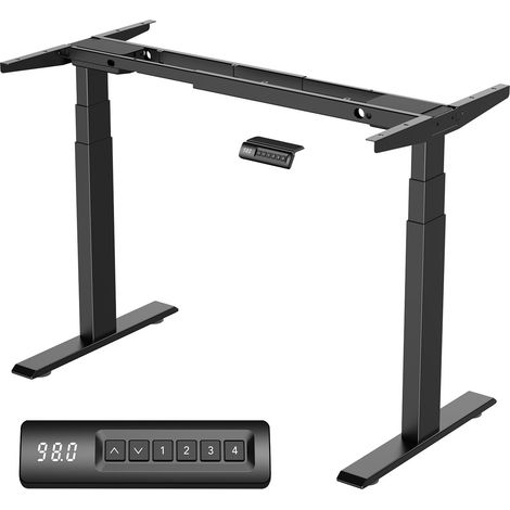 Table basse 62-127 cm réglable en hauteur double moteur électrique mémoire led (1/5)