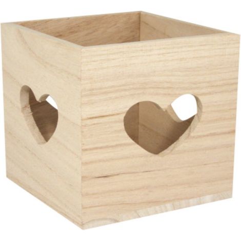 RAYHER - PORTALUMINO IN LEGNO - COLORE MARRONE MEDIO 10X10X10CM (1/2)