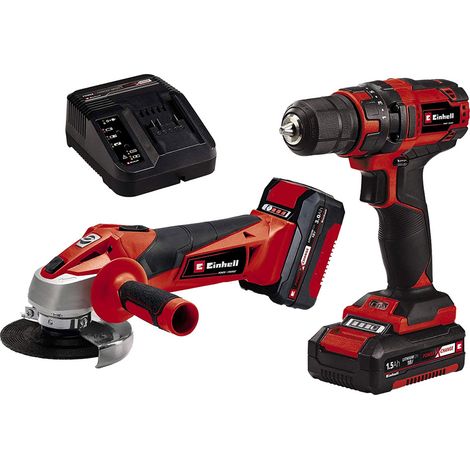 TRAPANO AVVITATORE+SMERIGLIATRICE A BATTERIA 'TC-TK 18 LI KIT' kit 2 pezzi  - EINHELL