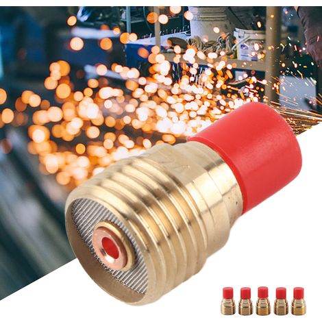 5 pièces corps de collet à lentille gazeuse 45V44 2,4mm 3/32" pour torche de soudage TIG WP-9/20/25 (1/5)