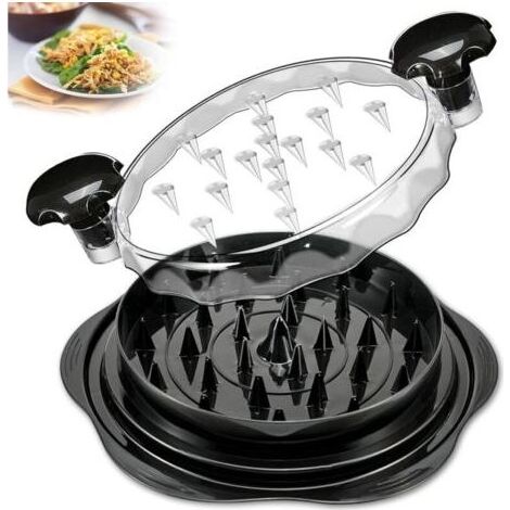 Broyeur de poulet Twist pour la cuisine, hachoir manuel pour poitrines de poulet, pour aliments hachés, viande et légumes (noir)