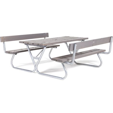 FRANKEL kaiserkraft, Ensemble table et bancs, gris, L x p ht (1/5)