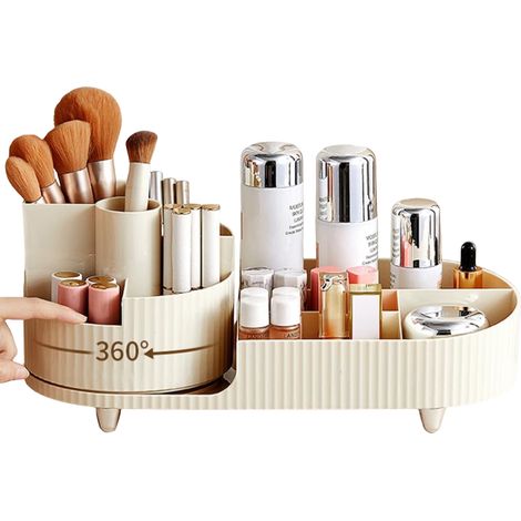 Boîte De Rangement Cosmétique Rotative 360° Pour Pinceaux Maquillage Qualité Supérieure Coiffeuse