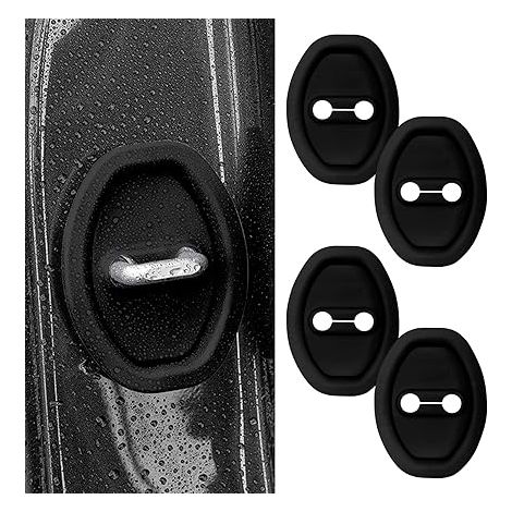 protections universelles en silicone pour verrou de porte de voiture - Convient à la plupart des modèles - Noir (1/5)