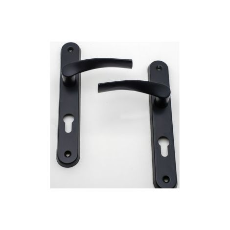 Poignée de porte intérieure Coralie noir trou cylindre Quincadeco