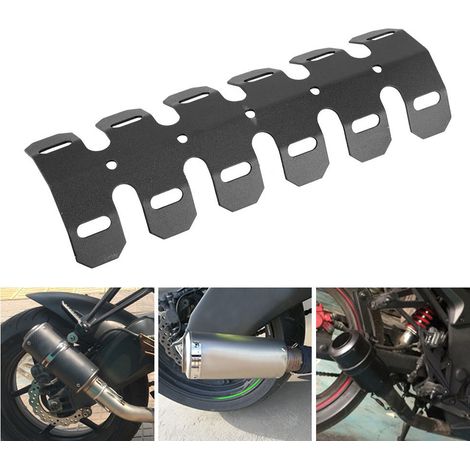 Cache-culbute moto protection tube d'échappement courte capuche noire modifiée (1/5)
