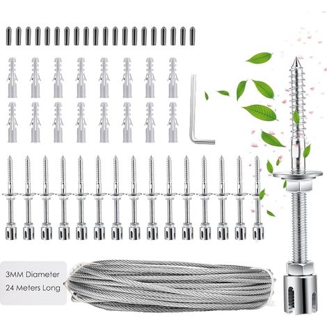 Grillage en Acier Inoxydable pour Plantes grimpantes, Kits de Rouleaux de Fil/câble de Garde-Corps/clôture et câble de Jardin (1/5)