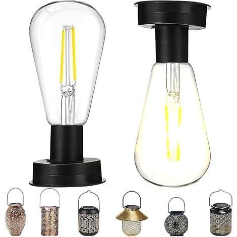 2 Stück 8,5 cm Solar-Gartenleuchten als Ersatz, inklusive heller LED-Lampe, ideal für DIY-Gartendekorationen mit Solarbeleuchtung. (1/5)