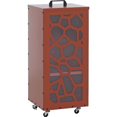 Pelletbehälter HHG-263 Waben, Pelletbox Aufbewahrungsbox für z.B. Tierfutter, Rollen Füße 86x37x37cm kupferfarben (1/5)