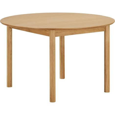 Table repas extensible Ø120cm en MDF et chêne naturel - YANICK