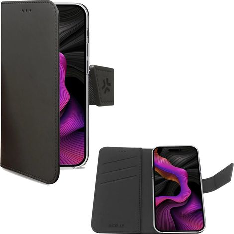Wally Wallet Case iPhone 15 Plus Schwarz (1/5)