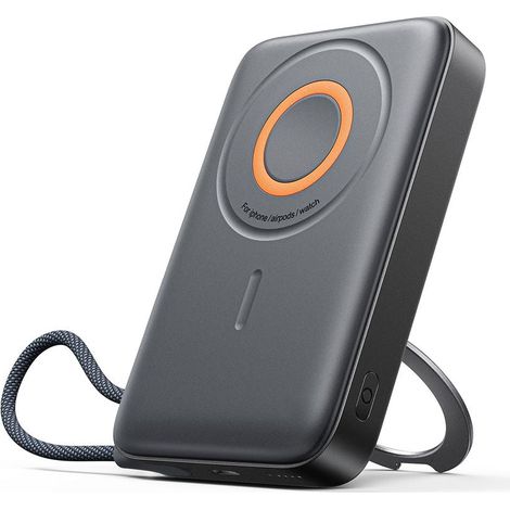 Batterie externe Joyroom JR-PBM02 22,5 W 10 000 mAh 3 en 1 à induction magnétique, compatible MagSafe, avec câble intégré - Noir
