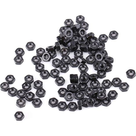 100 écrous hexagonaux métriques en acier au carbone (M2) (1/5)