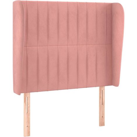 Maison Exclusive - Cabecero con orejas de terciopelo rosa 83x23x1 (1/5)