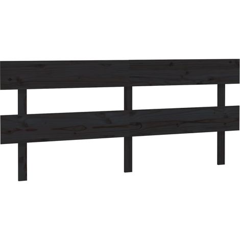 Maison Exclusive - Kopfteil Schwarz 204x3x81 cm Massivholz Kiefer