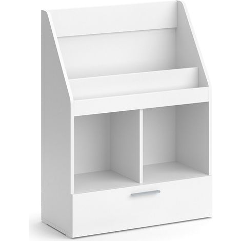 Libreria bambini Luigi, Bianco, 72 x 96.2 cm con cassetto, Vicco