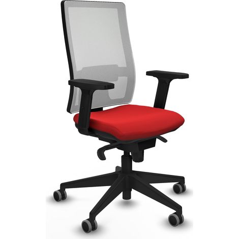 Horna sincro malla blanca similpiel rojo brazos 2D base piramidal ruedas 65mm engomadas (1/5)