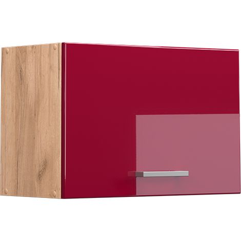 Pensile da cucina R-Line, Rosso bordeaux lucido, 60 cm Piatto, Vicco