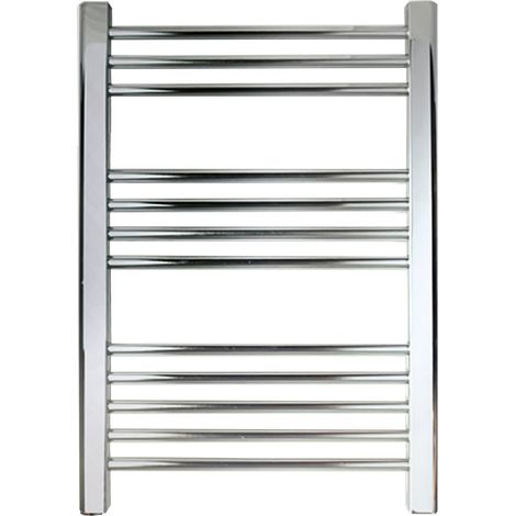 FARHO Small Plus Sèche-Serviettes Électrique 70x50cm Vertical Chromé Brillant, Sans Fluide 125/250W, IP44 Classe I, Garantie 10 Ans