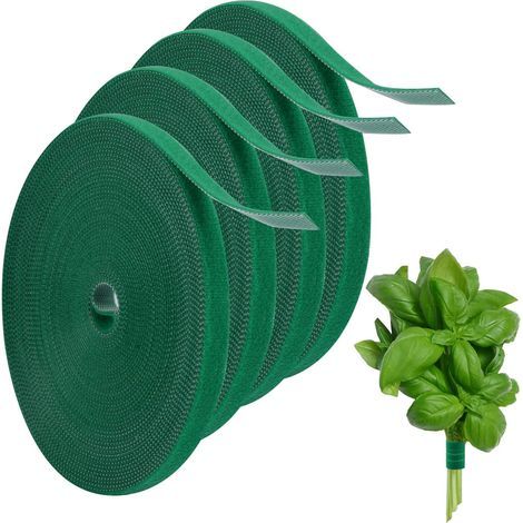 4 Rouleaux Attaches de Jardin pour Plantes, 10 mm x 10 m Plantes Bande de Fixation Reutilisable, Liens de Plantes Bande de Fixation Réutilisable Attache Auto Agrippante pour Plantes Grimpantes (1/5)