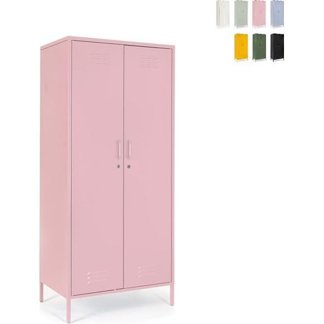 Armadietto in acciaio verniciato 2 ante 50x80x185 Cambridge YES - Rosa (1/5)