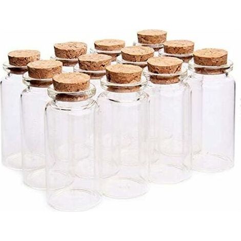 18 Mini-Glasprobenfläschchen (10 ml) mit Deckel, leere Glasprobenfläschchen (10 ml), Mini-Fläschchen mit Deckel für DIY-Dekorationen, pa (1/5)