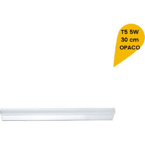Plafonnier LED néon T5 sous meuble, tube en verre opaque, 5 W, 30 cm, T5-30 - Blanc froid - (1/3)