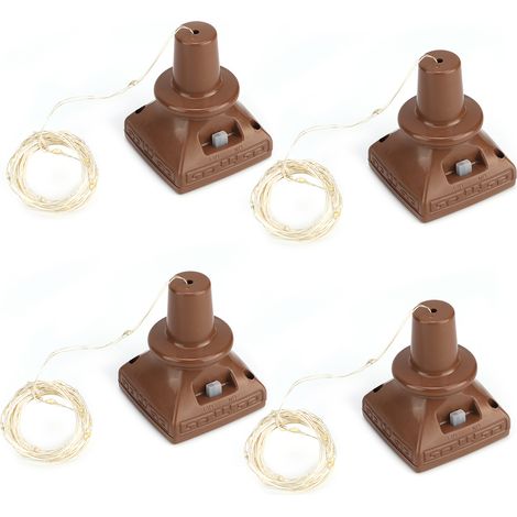 Guirlande lumineuse solaire 4 pièces de 1 m, 10 LED, forme bouchon, pour bouteille de vin, kit de bricolage, blanc (1/5)