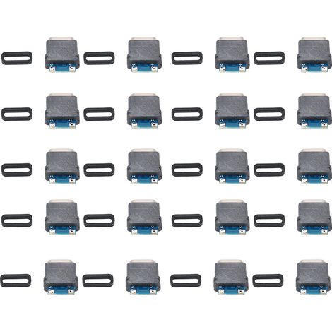 20 pièces Connecteur Femelle USB-C Soudable Étanche avec Double Résistance 5.1K pour Recharge Rapide et Anneaux de Fixation (1/5)
