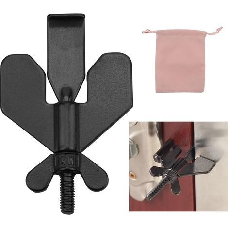 Serrure de porte portable noire, serrure de voyage, serrure de sécurité et de confidentialité supplémentaire, serrure solide et robuste, serrure de porte de sécurité pour les voyages, la maison, l'app (1/5)