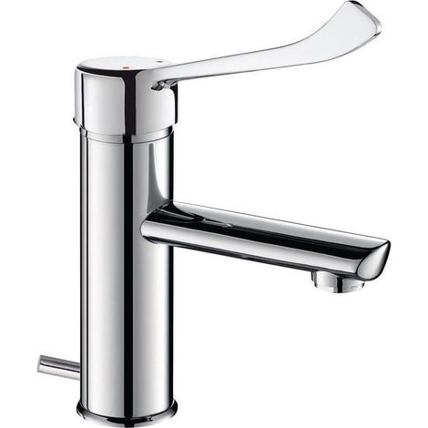 Mitigeur de lavabo H 85, tirette, corps lisse, levier L 150 réf. 2720L (1/2)