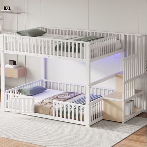 letto letto matrimoniale 140x200 a castello bianco OKMYHOME