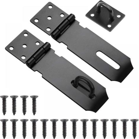 Stück Außentürriegel, 5 Zoll Edelstahl mit Schrauben für Garagentorschlösser und Schränke (Schwarz) FLITI (1/4)