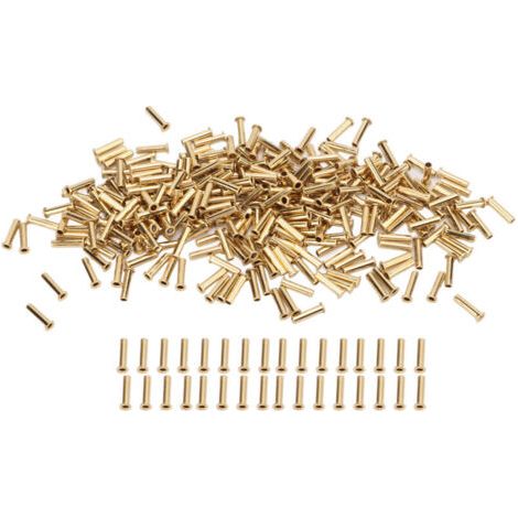 500 pièces d'œillets en laiton décoratifs à trou traversant, excellente résistance à la corrosion, dimensions 2.5x11x3.8mm