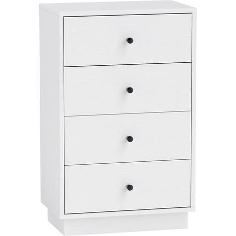 Commode/buffet à 7 tiroirs, en bois composite de style moderne, 47 x 29 x 75 cm, blanc