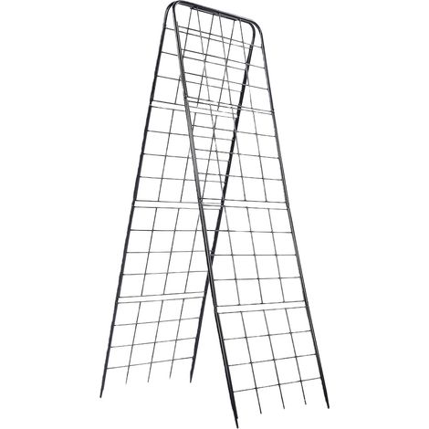 Cadre de Support pour Plantes, Treillis en Forme de A en Fer avec en Fer 50,0 X 16,9 Pouces pour Tomates, Concombres, Haricots, Plantes Grimpantes de Jardin avec Tuyau en Acier de 13 Mm (1/5)