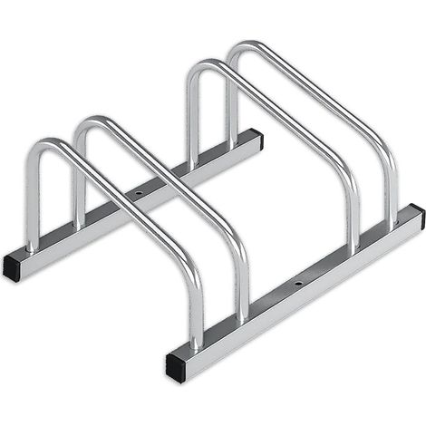 Casa Pura – Support à vélos Linus pour 2 vélos – Montage au sol ou mural – Acier revêtu par poudre – Résistant aux intempéries – Argent