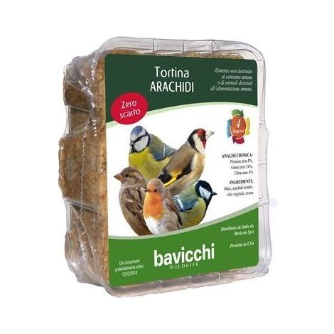 TORTINA DI ARACHIDI PER UCCELLI SELVATICI DA 315GR DI BAVICCHI (1/4)