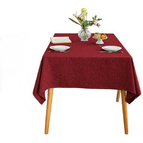2 waschbare Tischdecken 110 x 160 cm Leinenoptik Polyester wasserabweisend Lotus-Effekt strapazierfähig und kratzfest geeignet für Wohnzimmer und (1/5)