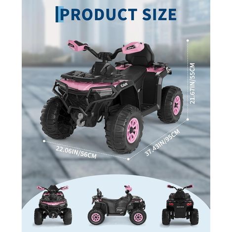 Quad Électrique Enfant 6V, Voiture Électrique Pour Enfants Avec LED Et Musique 18 Kmh Avec Klaxon Demarrage Par Un Bouton Longue Autonomie Atv Pour Enfants 3 Ansmagenta 89532025