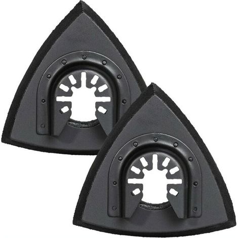 Patins de ponçage triangulaires 90mm - Plateau de ponçage pour outil multifonction oscillant pour ponçage du bois, 2 pièces (1/3)