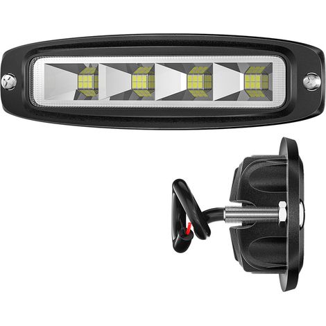 Phare de travail LED encastrable linéaire 72W 24LED 3030 DC9-60V IP67 faisceau concentré, éclairage auxiliaire pour voiture moto 4x4 camion VTT engin de chantier bateau(4pcs) (1/5)