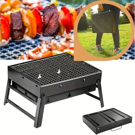 Barbecue de camping pliable et portable, petit barbecue, équipement de barbecue d'extérieur (1/5)